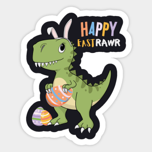 Happy Eastrawr T Rex Dinosaur Easter Eggs Sticker